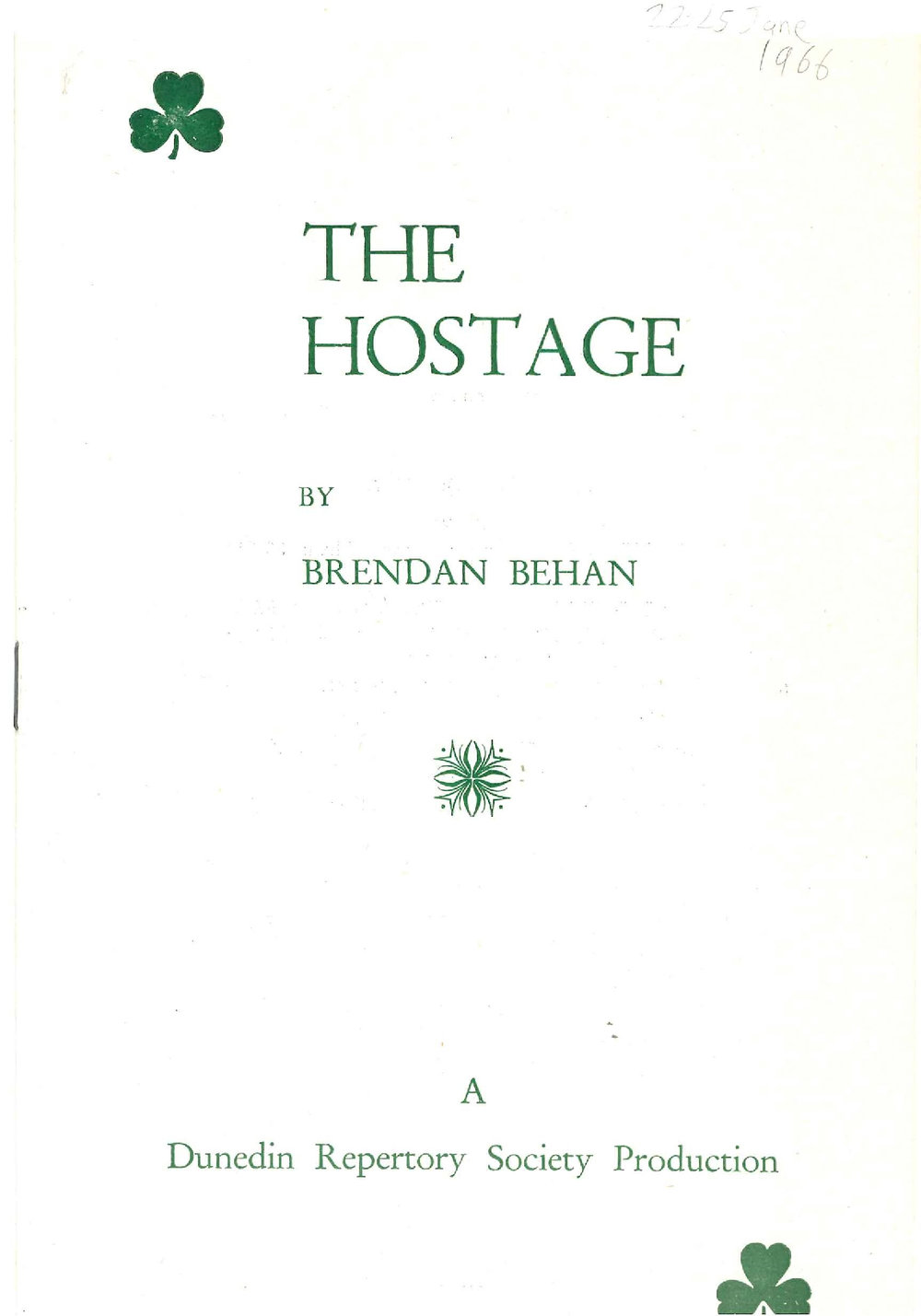 The Hostage: Theatrical Programme