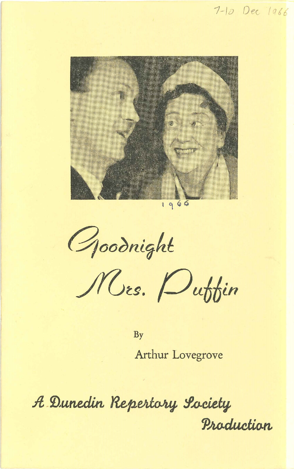 Goodnight Mrs Puffin: Theatrical Programme