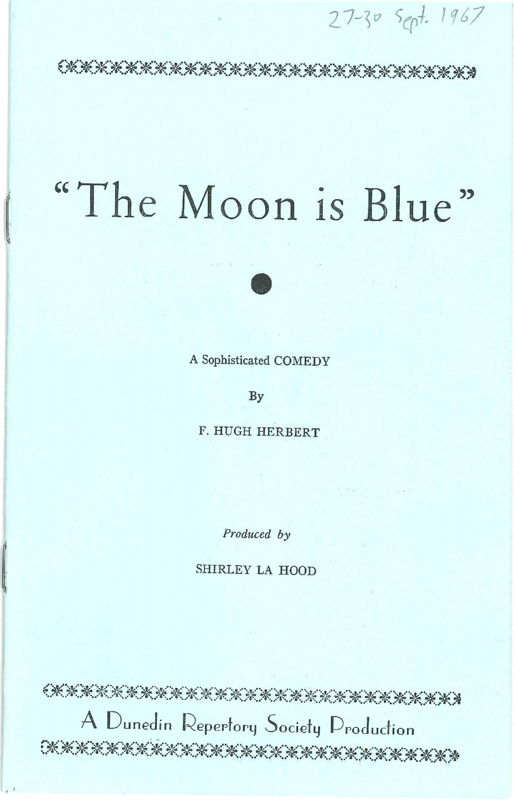 The Moon is Blue: Theatrical Programme