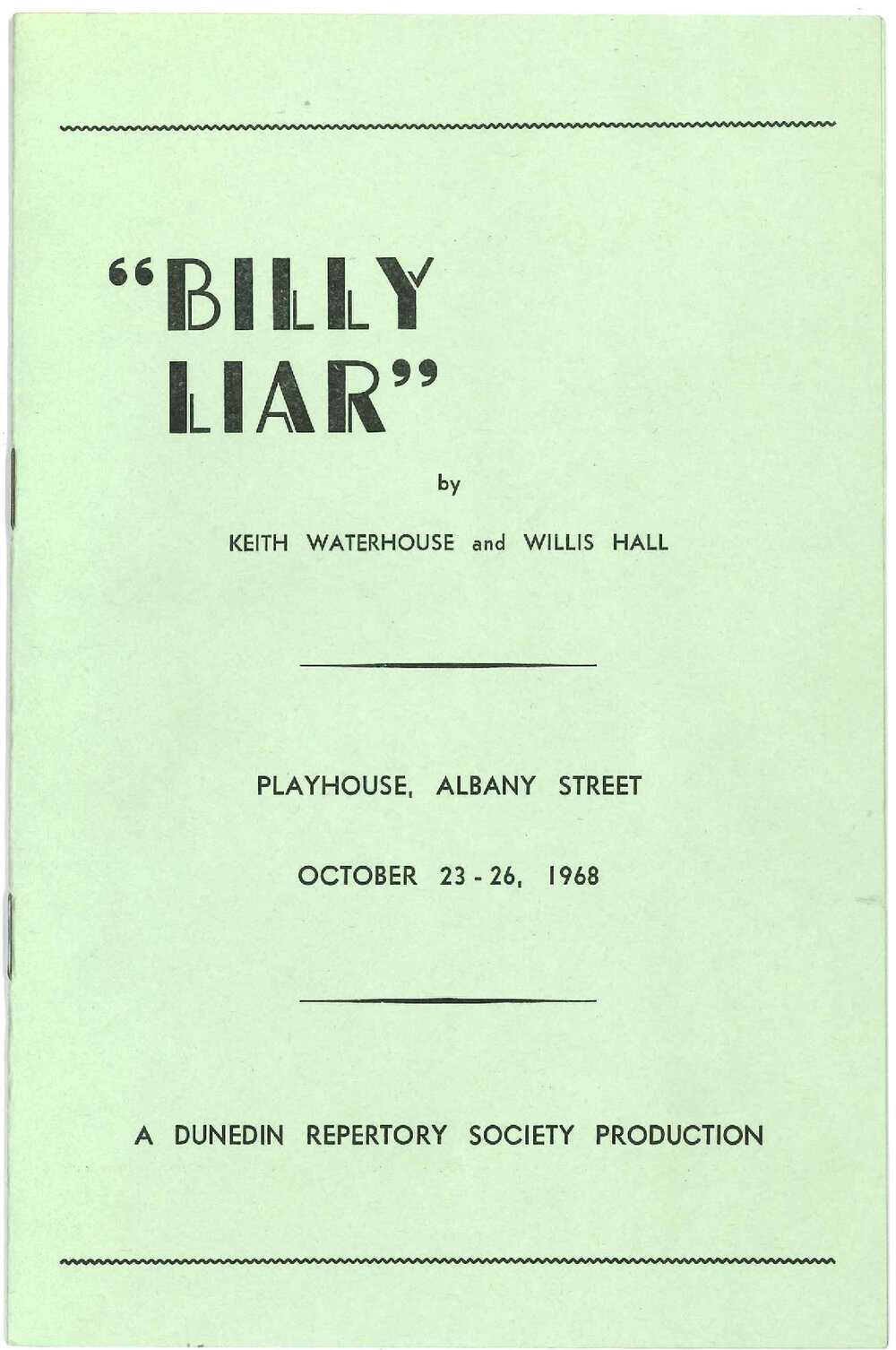 Billy Liar: Theatrical Programme