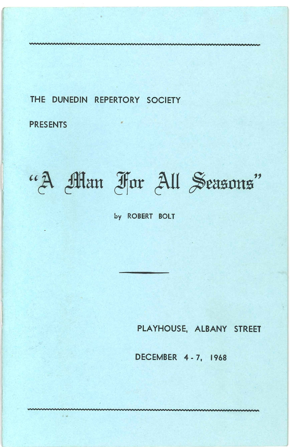 A Man For All Seasons: Theatrical Programme