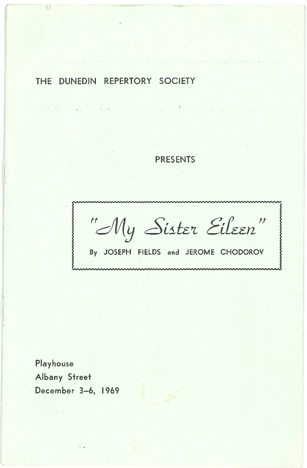 My Sister Eileen: Theatrical Programme