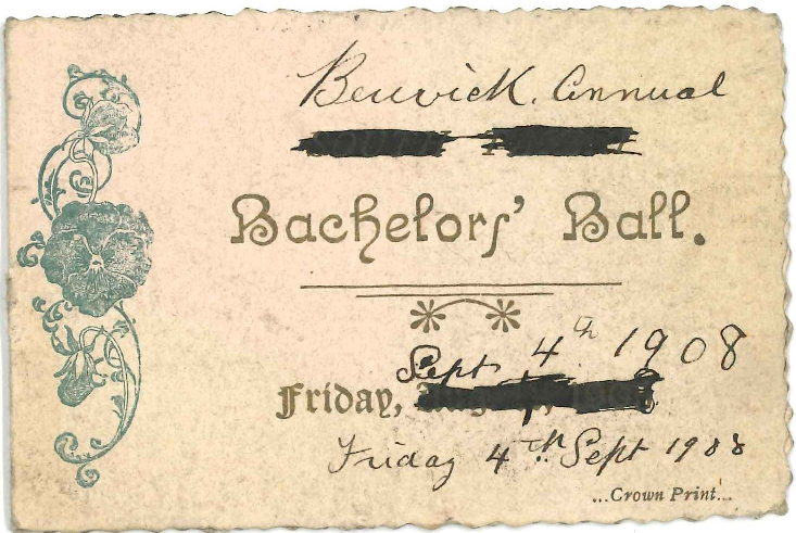 Dance Cards and Country Socials