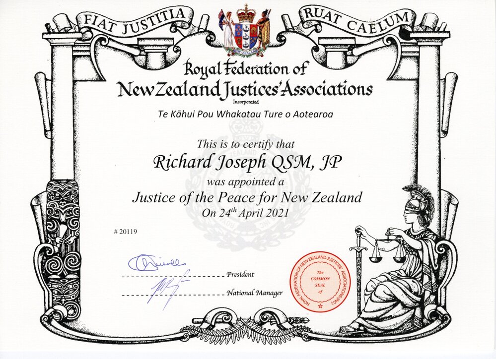 Justice of the Peace certificate 2021