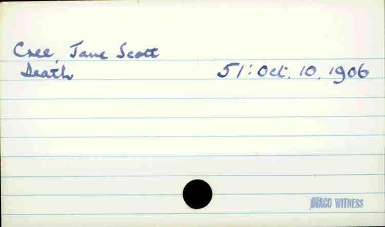 Cree, Jane Scott