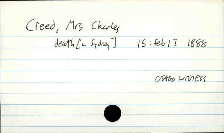 Creed, Mrs Charles