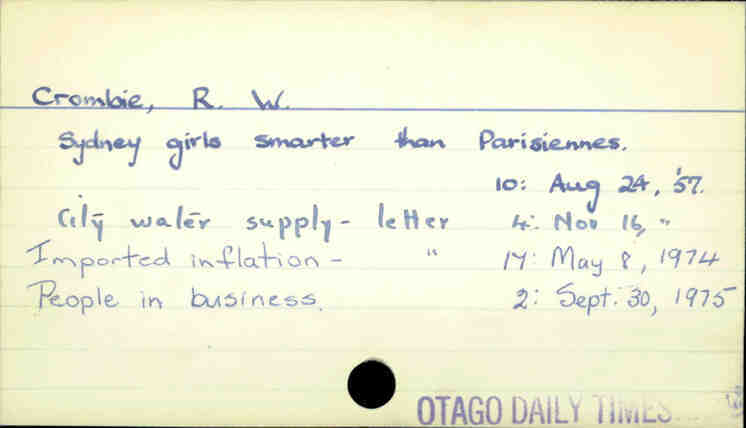  Crombie, R.W. 