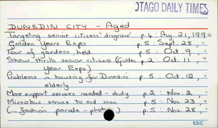 Dunedin City - Aged