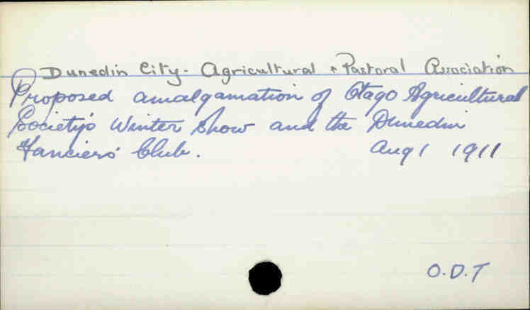 Dunedin City - Agricultural &amp; Pastoral Association