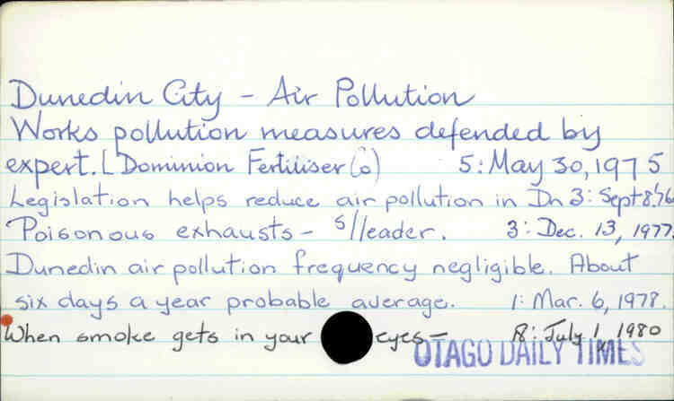 Dunedin City - Air Pollution 