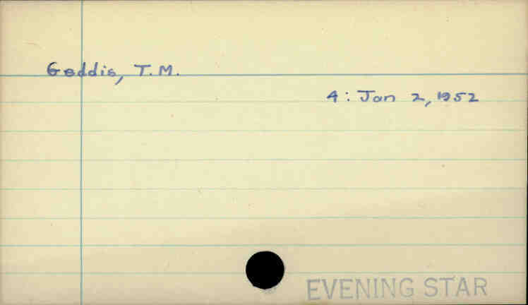 Geddis, T. M.
