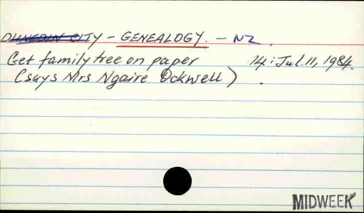 Genealogy - N.Z.