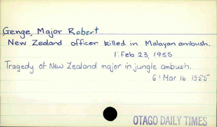 Genge, Major Robert