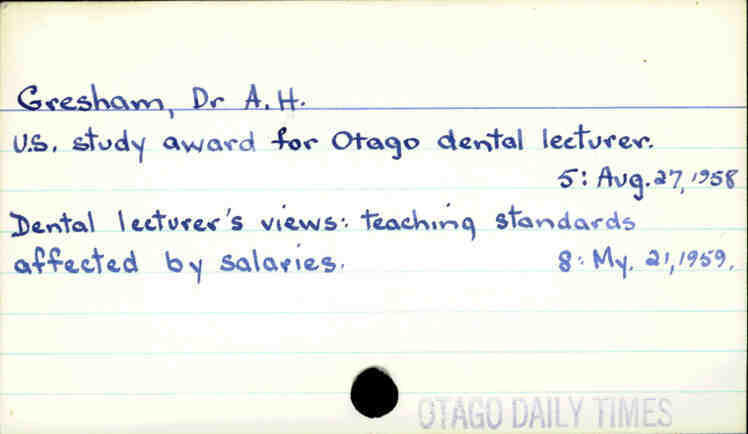 Gresham, Dr A. H.