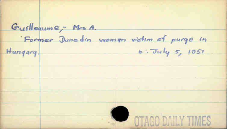 Guilleaume, Mrs A.