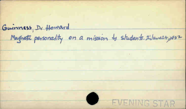 Guinness, Dr Howard