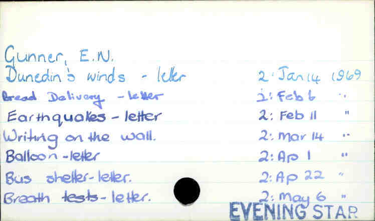 Gunner, E. N.