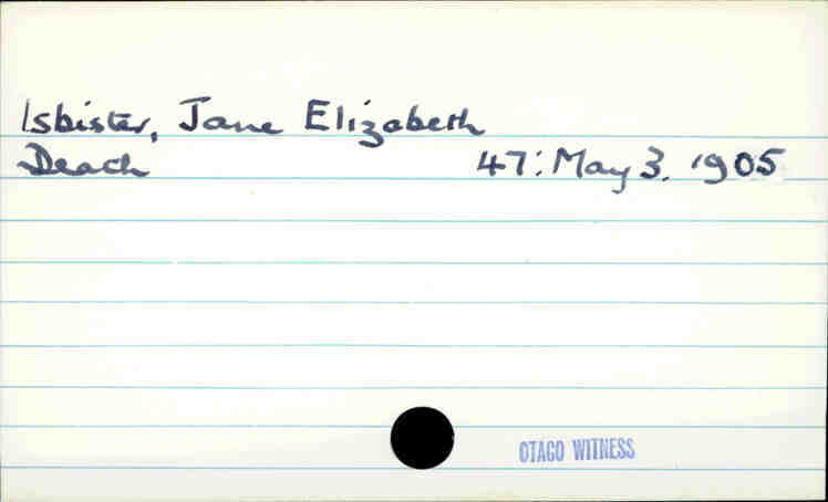 Isbister, Jane Elizabeth