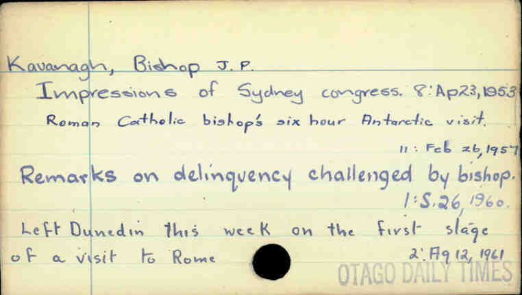 Kavanagh, Bishop J.P.
