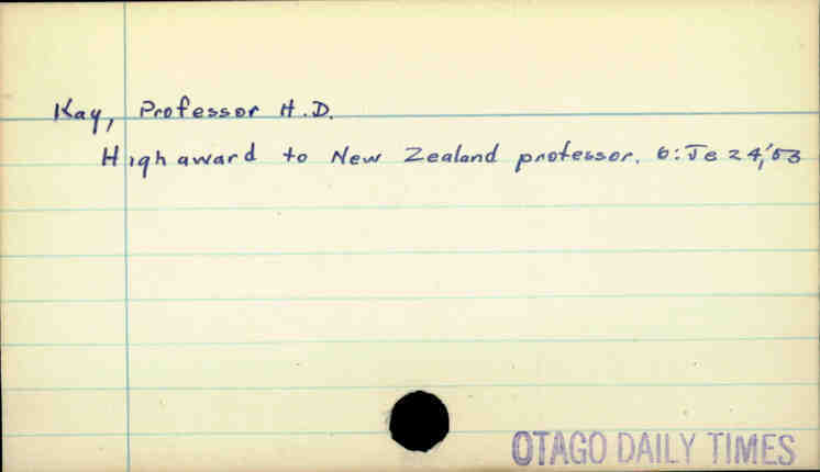 Kay, Professor H D