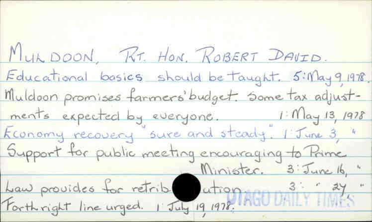 Muldoon, Rt. Hon Robert CDavid