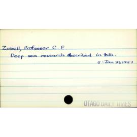 Zobell, Professor C E