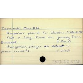 Zsamboki, Miss P. M. 
