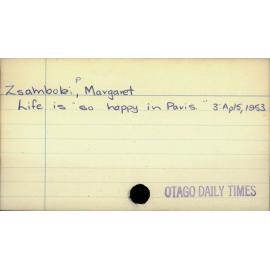 Zsamboki, P Margaret 