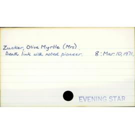Zucker, Olive Myrtle (Mrs)