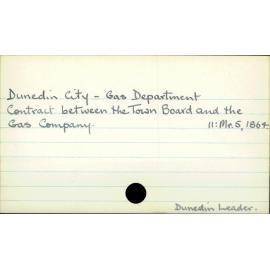 Dunedin City - Gas Department