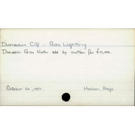 Dunedin City - Gas Lighting