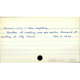 Dunedin City - Gas lighting