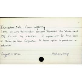 Dunedin City - Gas Lighting