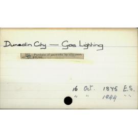 Dunedin City - Gas Lighting