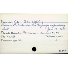 Dunedin City - Gas Lighting