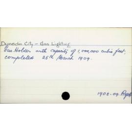 Dunedin City - Gas Lighting