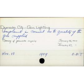 Dunedin City - Gas lighting