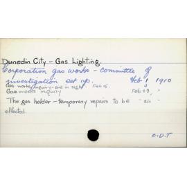 Dunedin City - Gas lighting