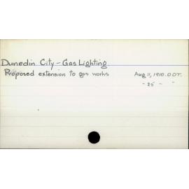 Dunedin City - Gas lighting