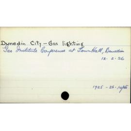 Dunedin City - Gas lighting