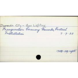 Dunedin City - Gas Lighting