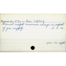 Dunedin City - Gas lighting