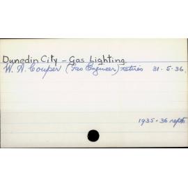 Dunedin City - Gas lighting