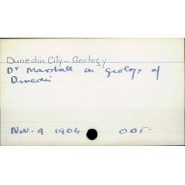 Dunedin City - Geology