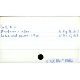 Ball, L V