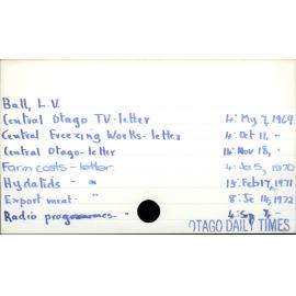 Ball, L.V.