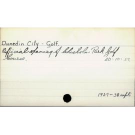 Dunedin City - Golf