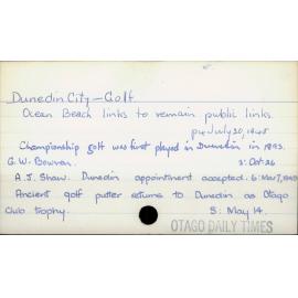 Dunedin City - Golf