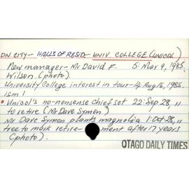 Dunedin City - Halls of Residence - University College (Unicol)