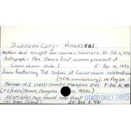 DUNEDIN CITY - HARRIERS.